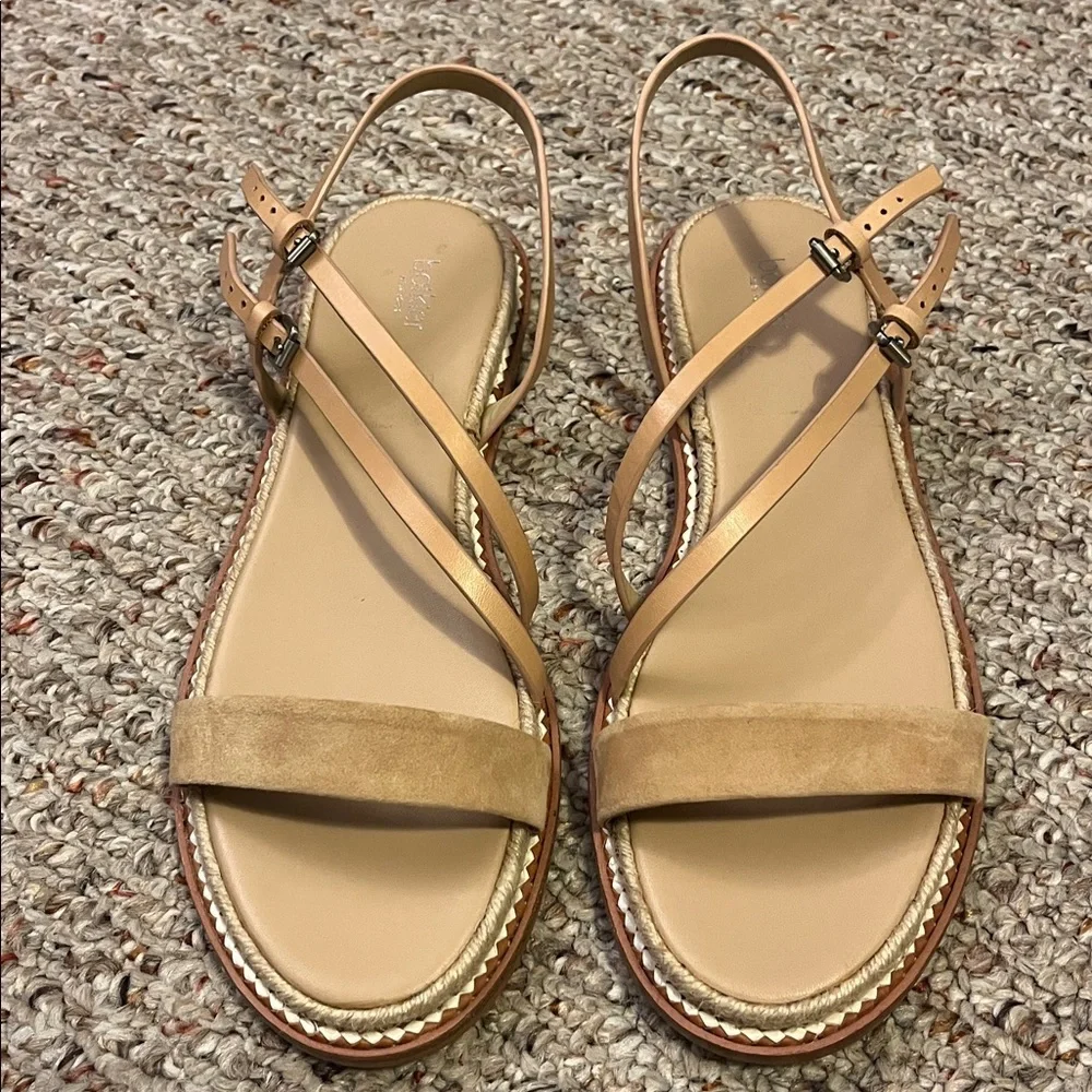 Botkier Island Tan Leather Espadrille Sandals Size 9.5